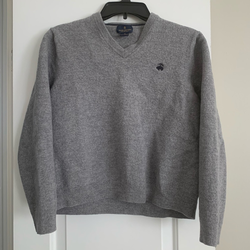 Brooks Brothers Grey logo Sweater im Perfect Condition